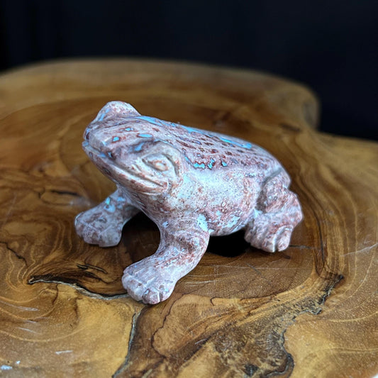 Fire Opal Frog Sculpture from Queretaro, Mexico