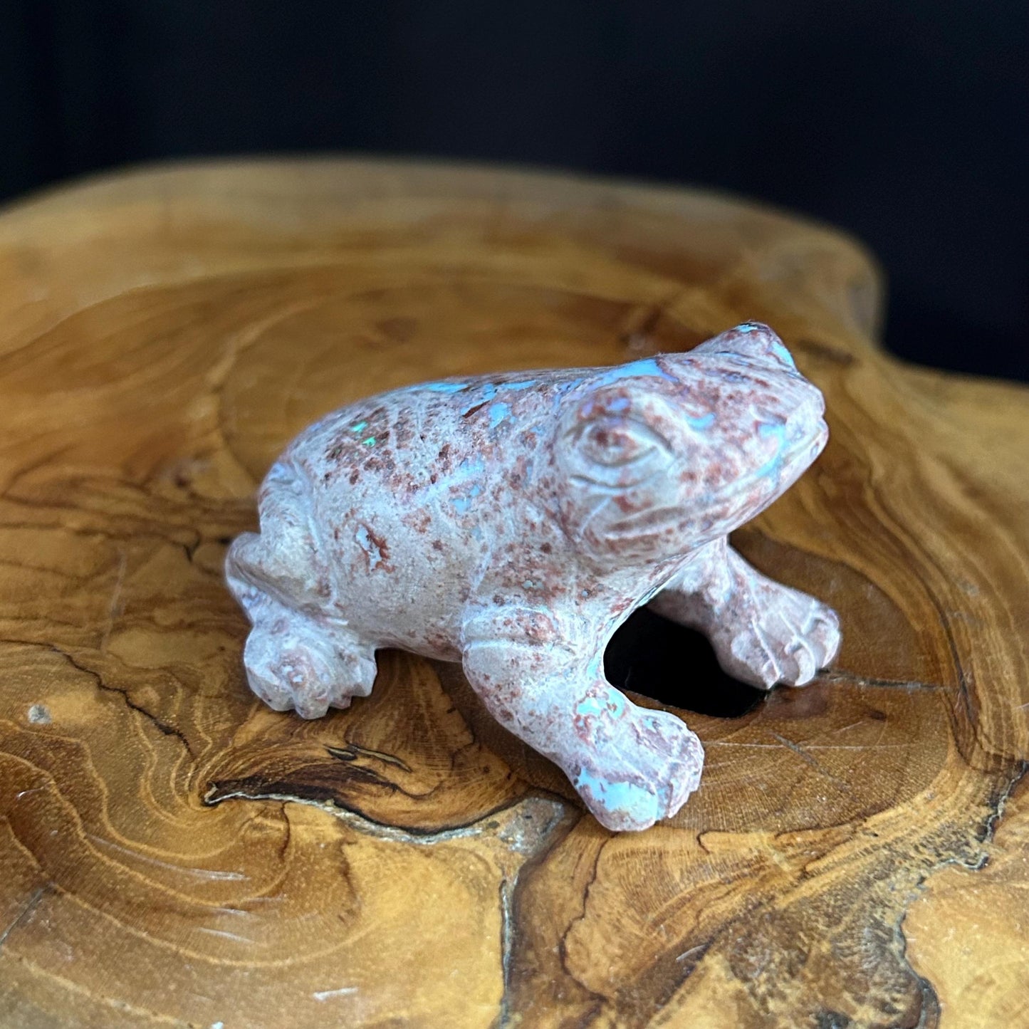 Fire Opal Frog Sculpture from Queretaro, Mexico