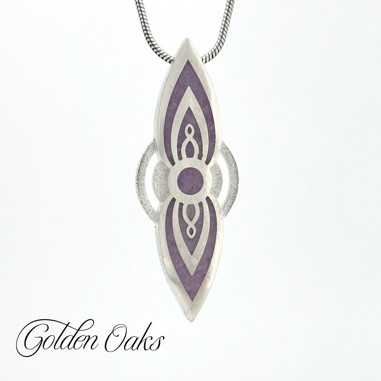 Rinne Pendant: Phosphosiderite Inlay