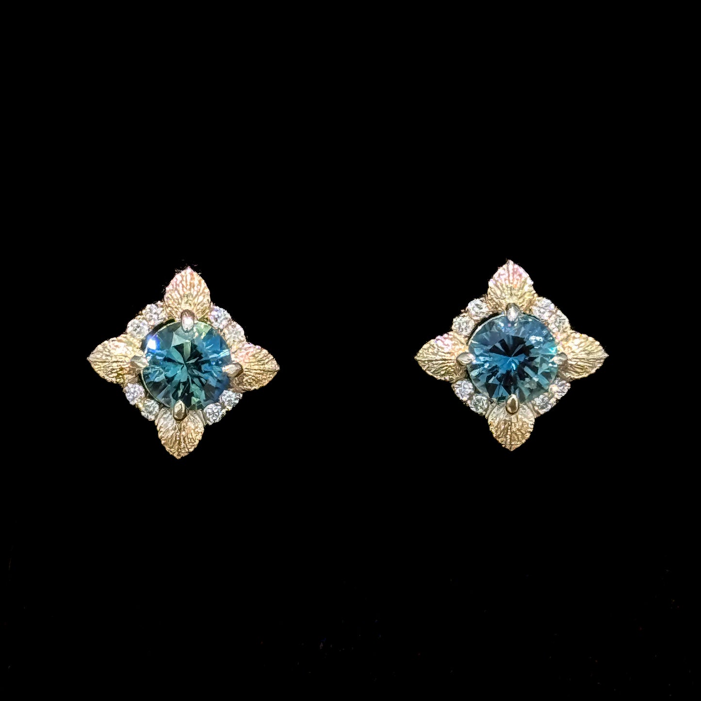 Flora Earrings: Sapphires in Gold