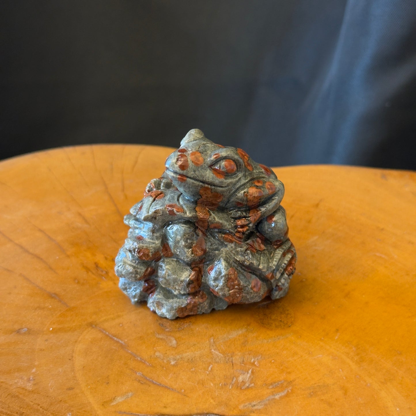 Carved Frog Sculpture