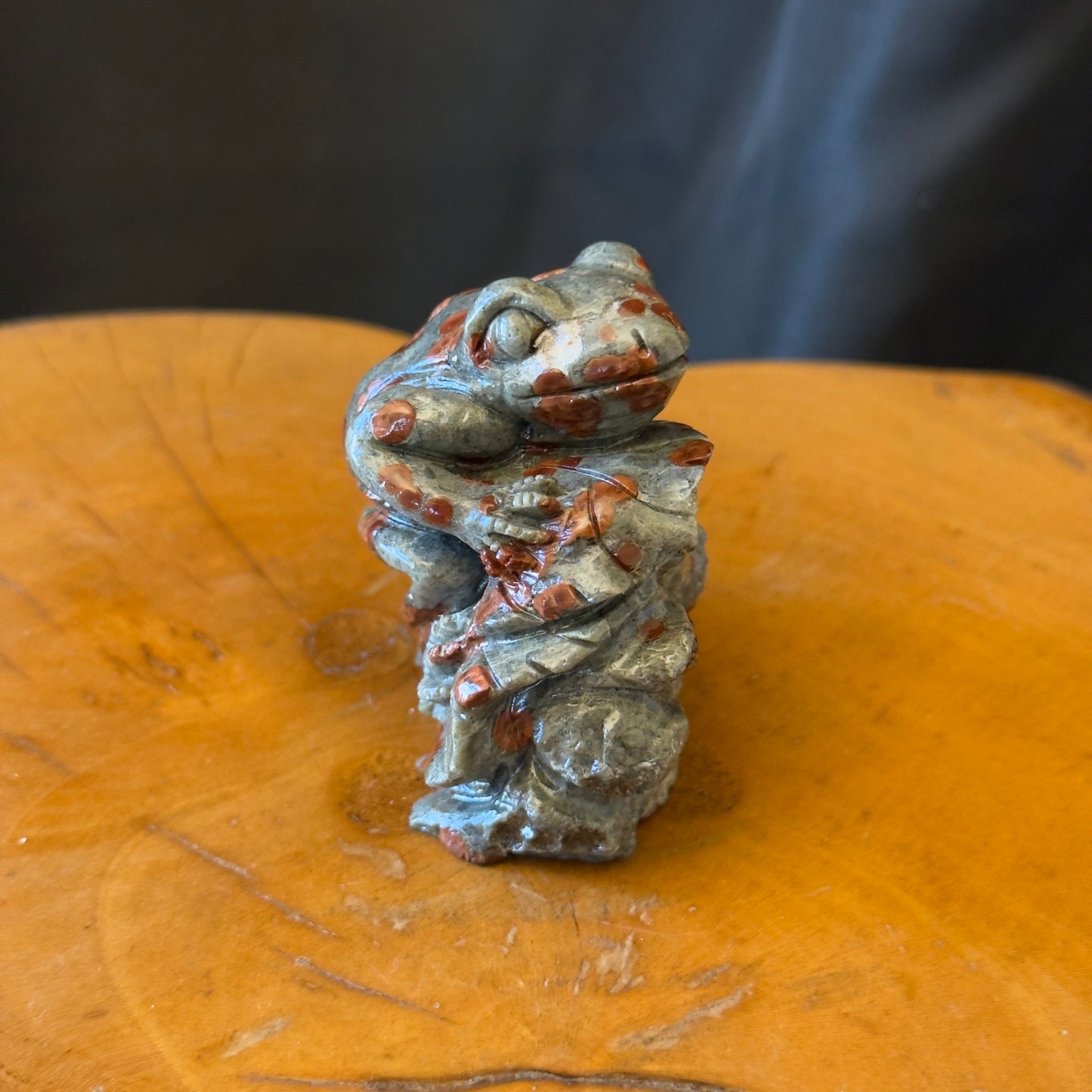 Carved Frog Sculpture