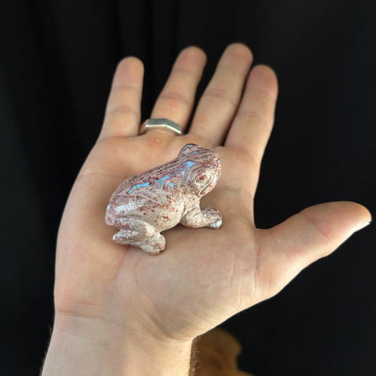 Fire Opal Frog Sculpture from Queretaro, Mexico