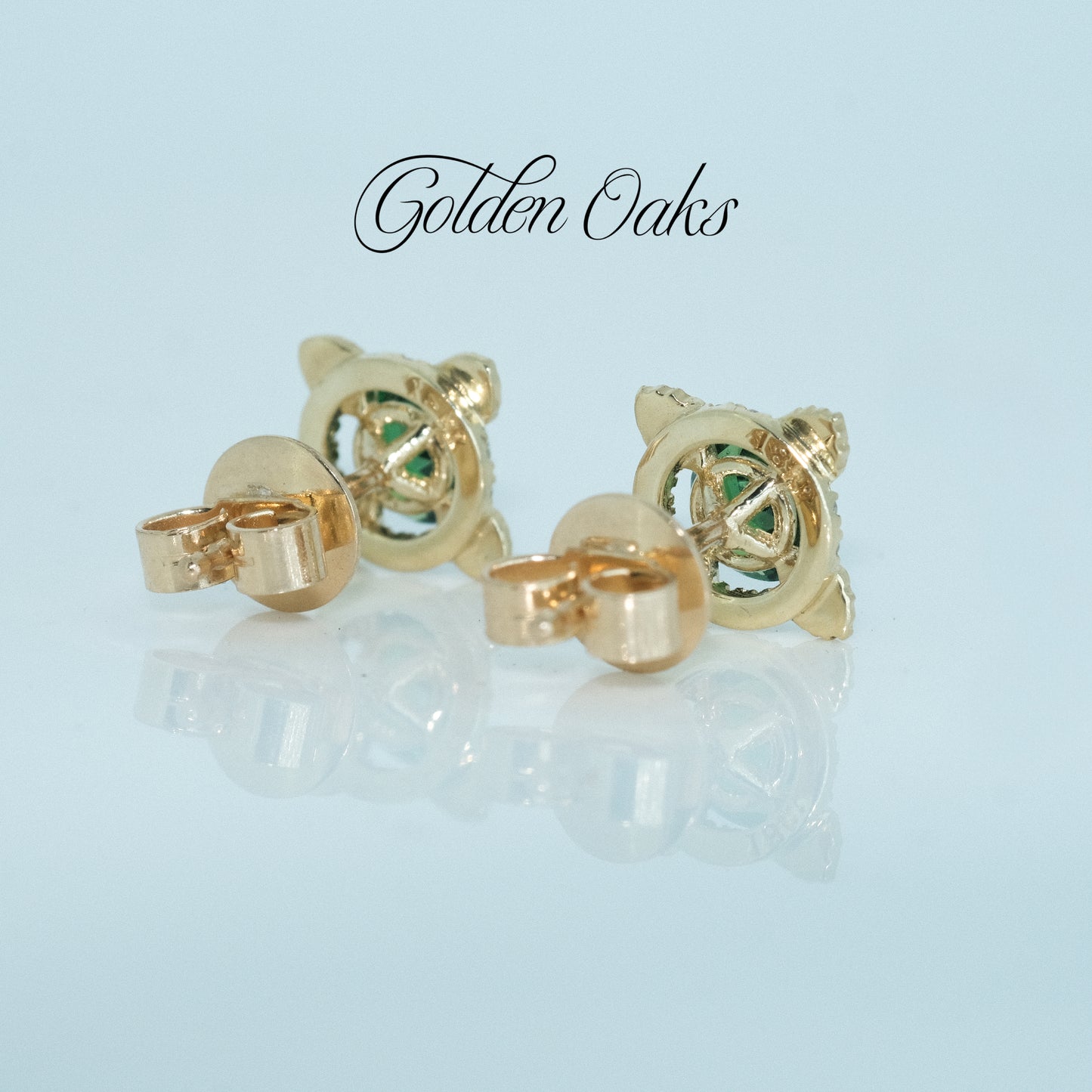 Flora Earrings: Tsavorite Garnets In 18kt Yellow Gold