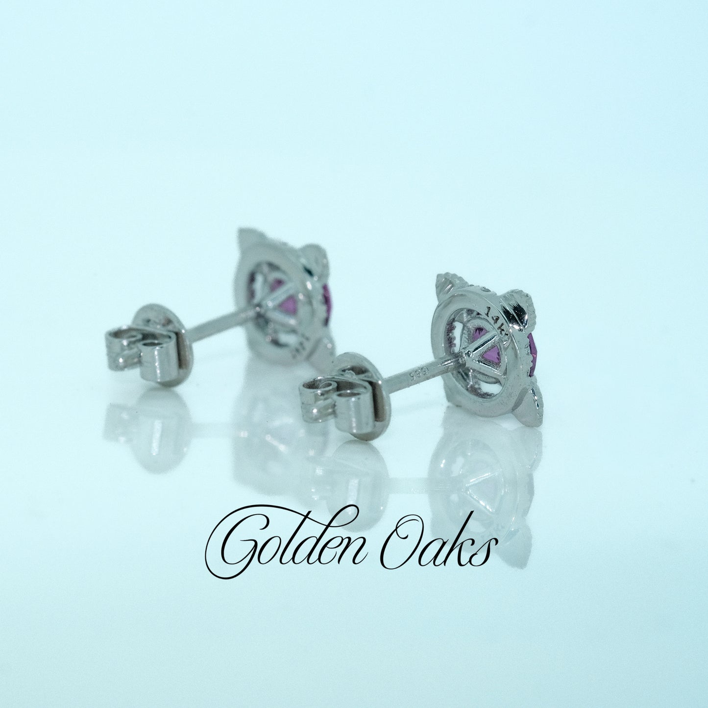 Flora Earrings: Purple Garnets In 14kt White Gold