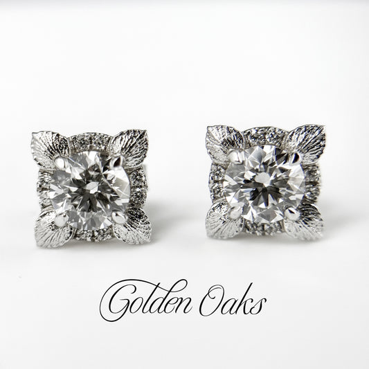 Flora Earrings: Diamonds In 14kt White Gold
