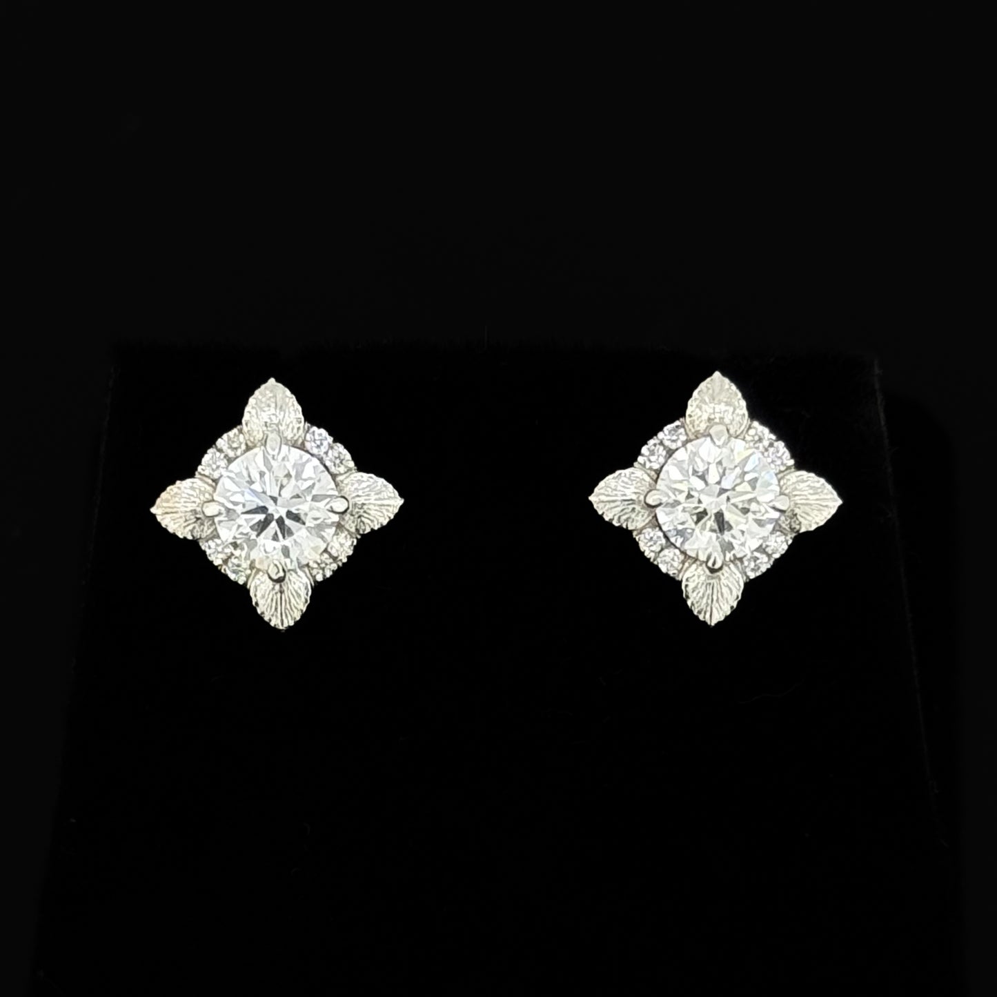 Flora Earrings: Diamonds In 14kt White Gold