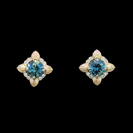 Flora Earrings: Sapphires in Gold