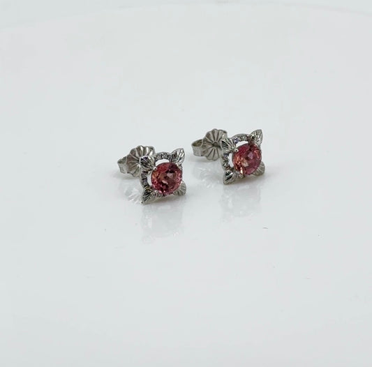 Flora Earrings: Pink Tourmaline