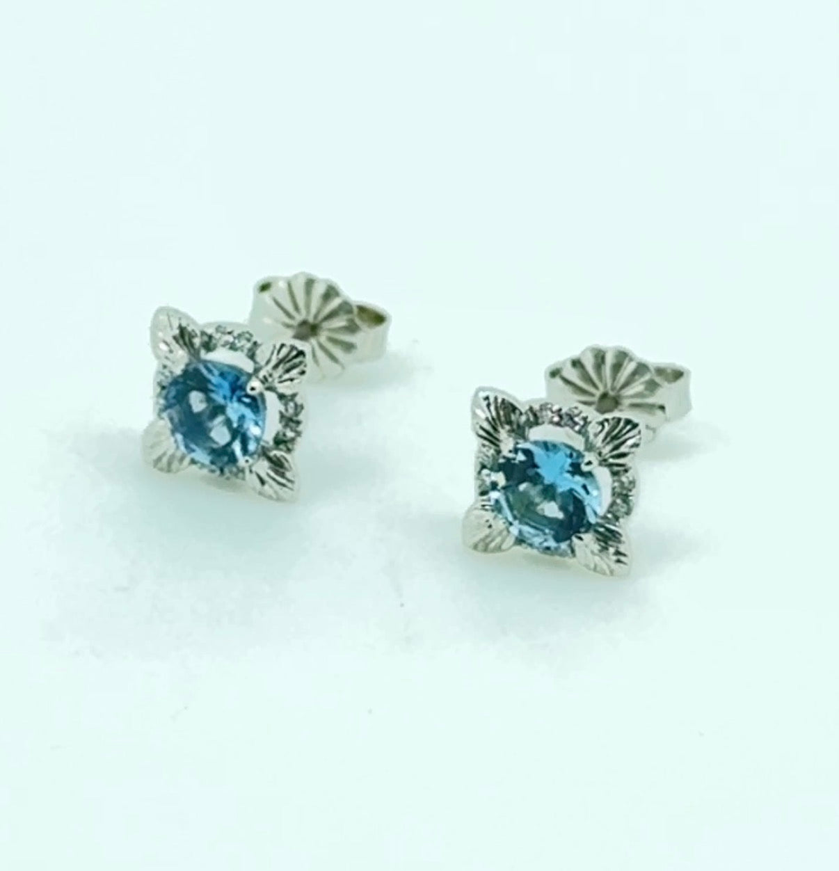 Flora Earrings: Aquamarine & Natural Diamonds