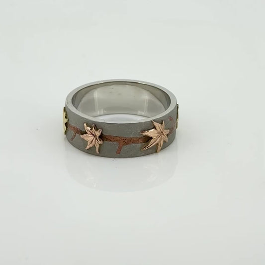“Momiji” Men’s Platinum & Gold Ring
